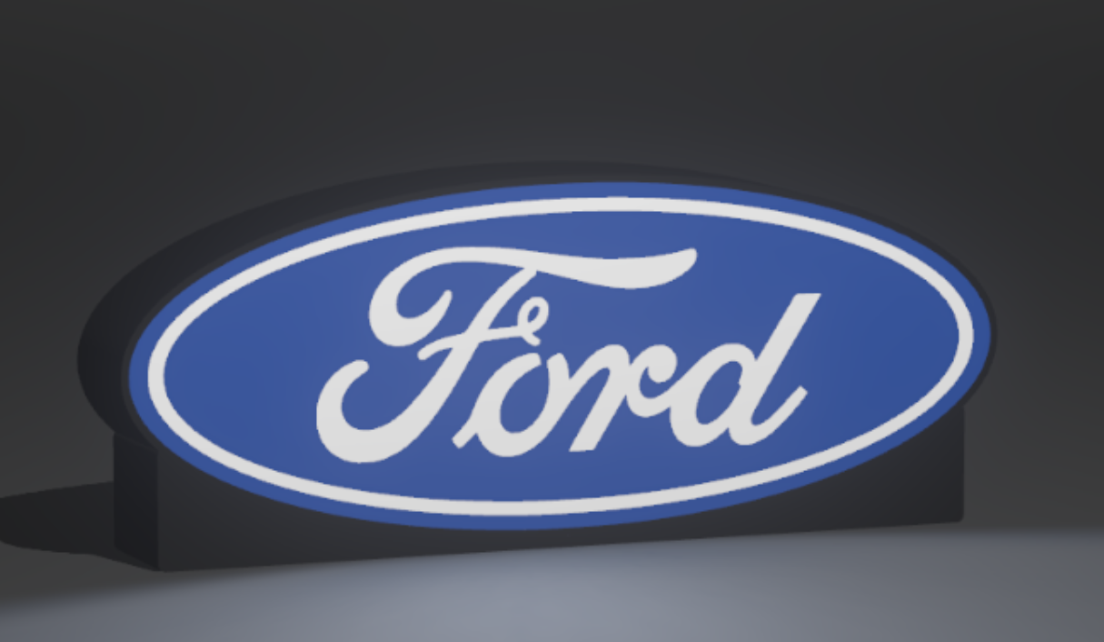 Ford Logo LED light box – custom 3D printed – Lit Layer Creations